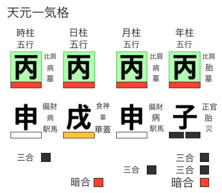 丙戌日柱の天元一気格
