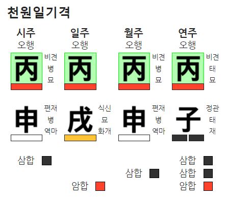 병술 일주 천원일기격